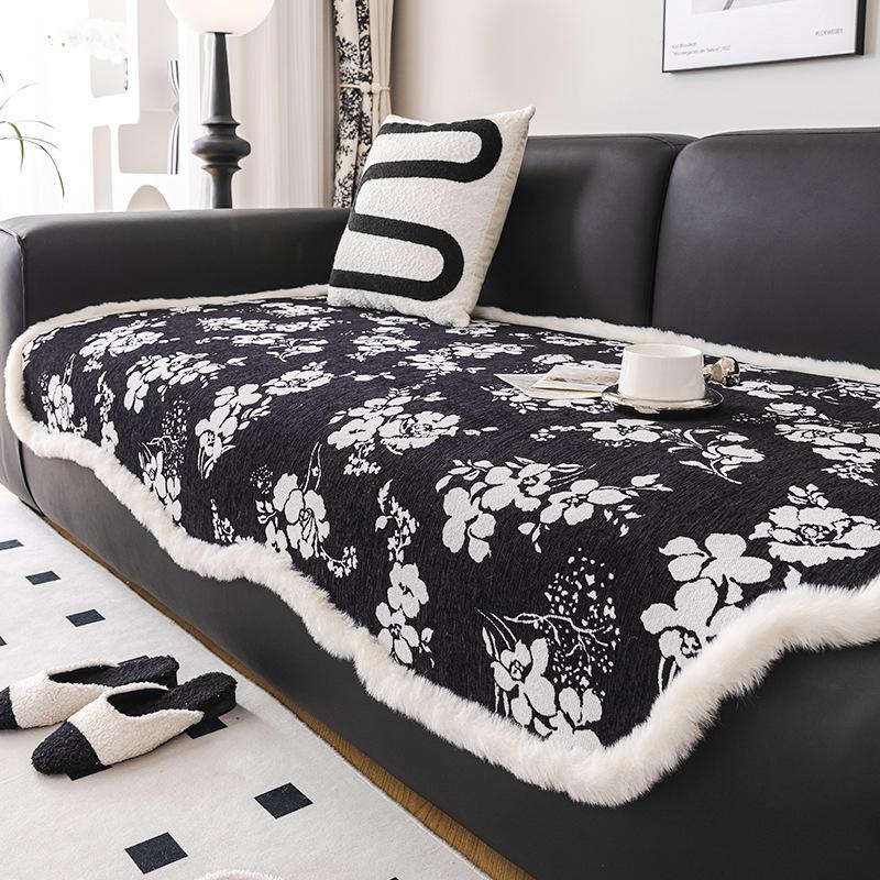 

Скандинавский пасторальный стиль, цветок, тысячеобразная диванная подушка, синель, не царапается, чехол для дивана, полотенце, тканевая подушка 90*90cm