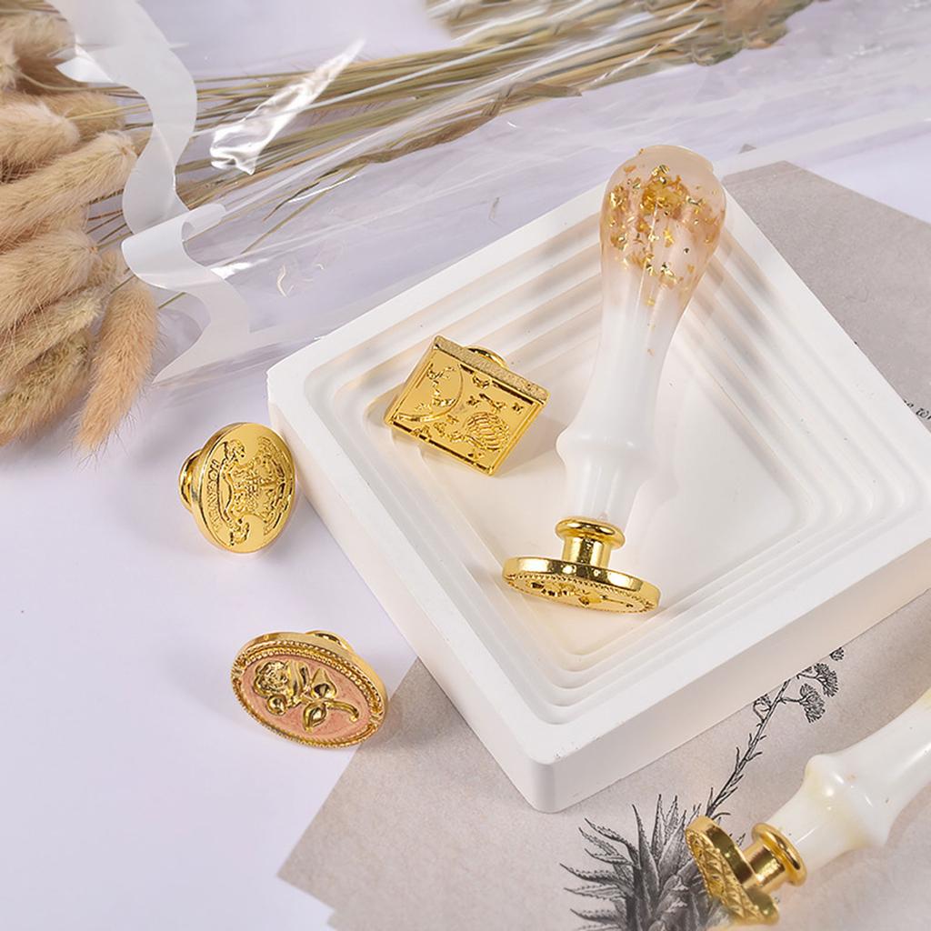 Gjør-det-selv krystallepoksyforseglingshåndtak Silikonform Creative Retro Fire Paint Seal Konvoluttforsegling Stempelmatte Stempelhode