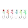 6ks Ice Fishing Jigs Rybářské návnady Mini Jig Head Návnady z uhlíkové oceli pro zimní outdoor