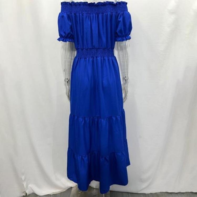 Women's Casual Dresses - Boho Off Shoulder Strapless Dress Elegant Anti Pilling Large Hem Adding Charm Popular Beach Party Streetwear