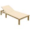 Day and Night - Day and Night Lounger with Cream Impregnated Pine Wood Cushion