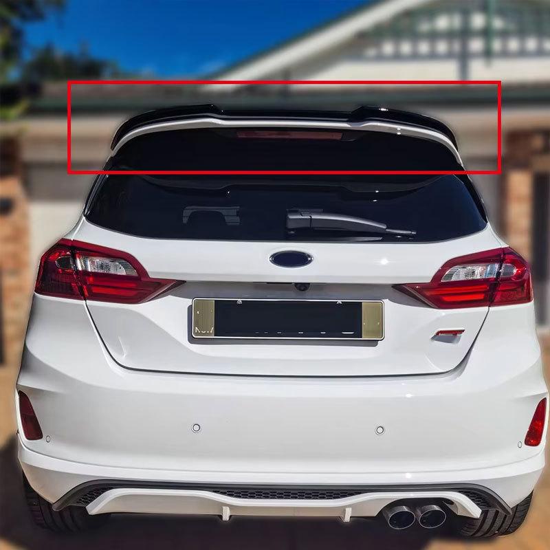 Spoiler für Ford Fiesta MK8 8.5 ST 2018-2022 Heckverlängerung Kleiner Flügel Heck ABS Hochglanz Schwarz Carbon-Stil Autozubehör