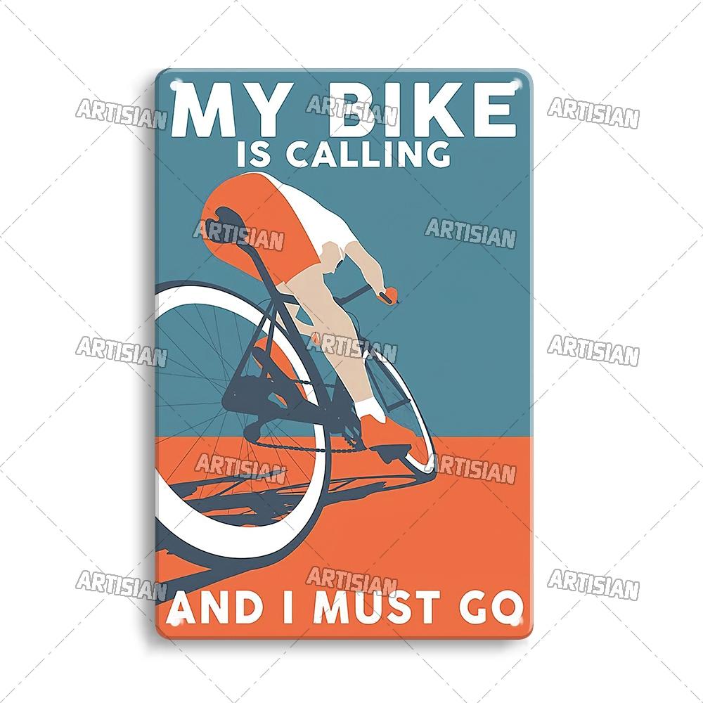 Artisian Cycling Metal Sign Bicycle Tin Poster Bike Decorative Plate Wall Decor Garage Bar Pub Club Hotel Cafe Kitchen Home
