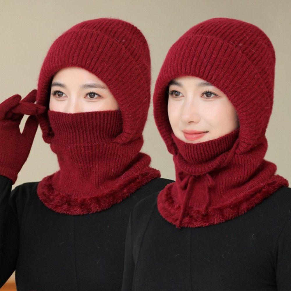 Winter Pullover Hats Keep Warm Ear Protection Cap Fashion Knitted Hat for Women