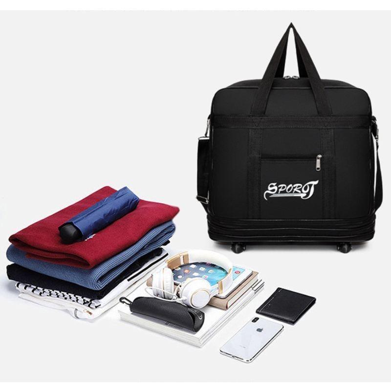 Large Capacity Foldable Travel Bag With Multiple Compartments For Air Travel