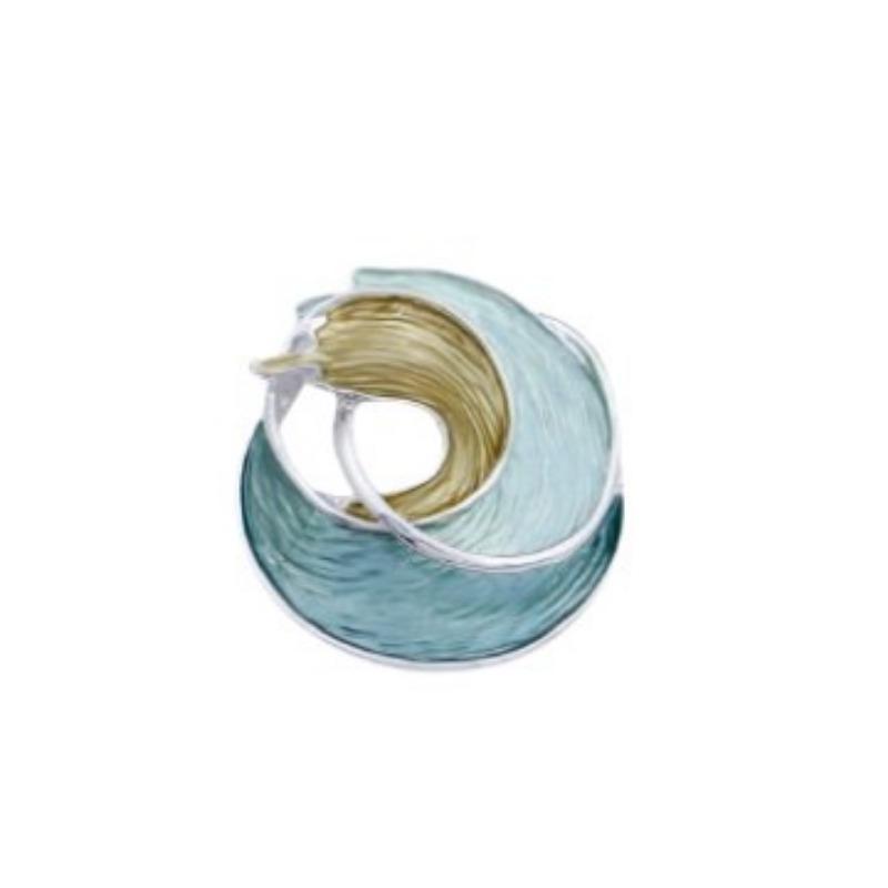 New Enamel Color Hollow Geometric Wave Magnetic Brooch Women's Simple and Advanced Multifunctional Breast Buckle