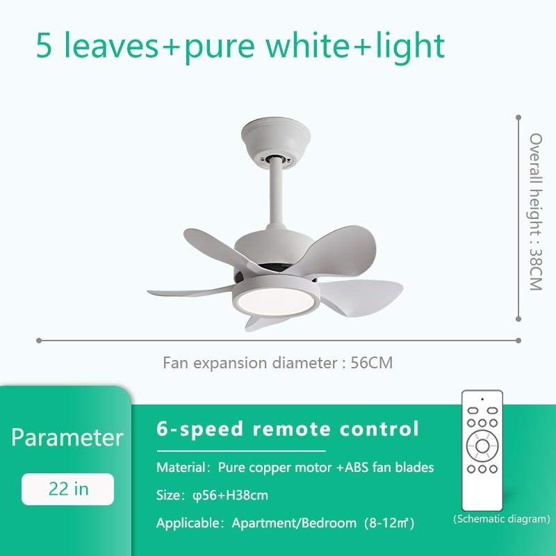 22" 3/5 Blades & LED Lighting Fan Silent DC Motor & Energy Saving Fan Household Electric Ceiling Fan with Hook