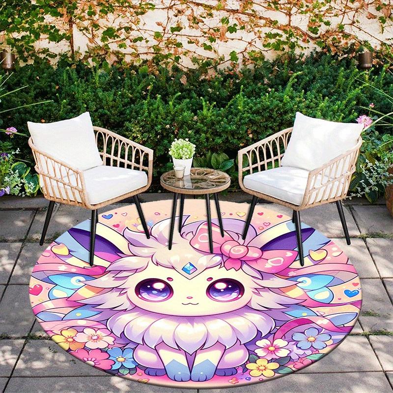 1pc Soft, Absorbent & Non Slip Cute Little Bunny Round Rug Soft Circle Rug for Living Room & Bedroom Decor, Chair Mats, and Unforgettable Ho