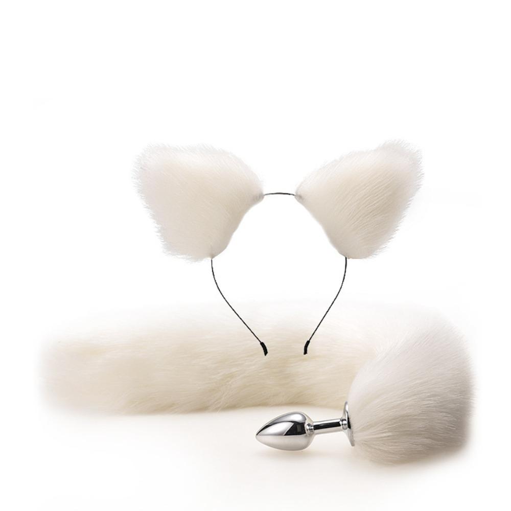Sm Erotic Fox Tail Anal Plug Metal Vestibule Plug Adult Toy Artificial Tail Set Fox Role Play