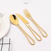 16Pcs Mirror Gold Cutlery Set Knife Fork Spoons Dinnerware Set Stainless Steel Tableware Western Flatware Kitchen Silverware Set
