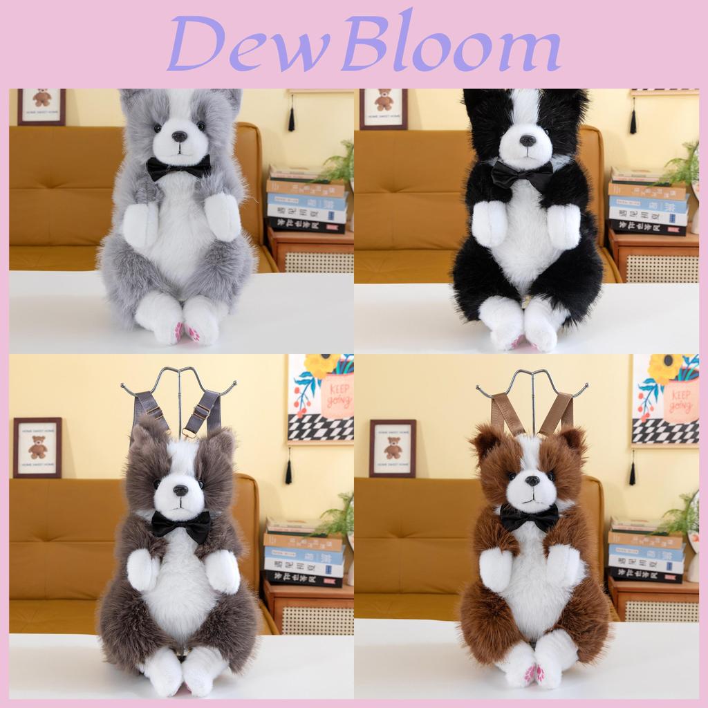 Border Collie Cartoon Plush Bag With Soft Polyester Material For Day Trips And Giftgiving