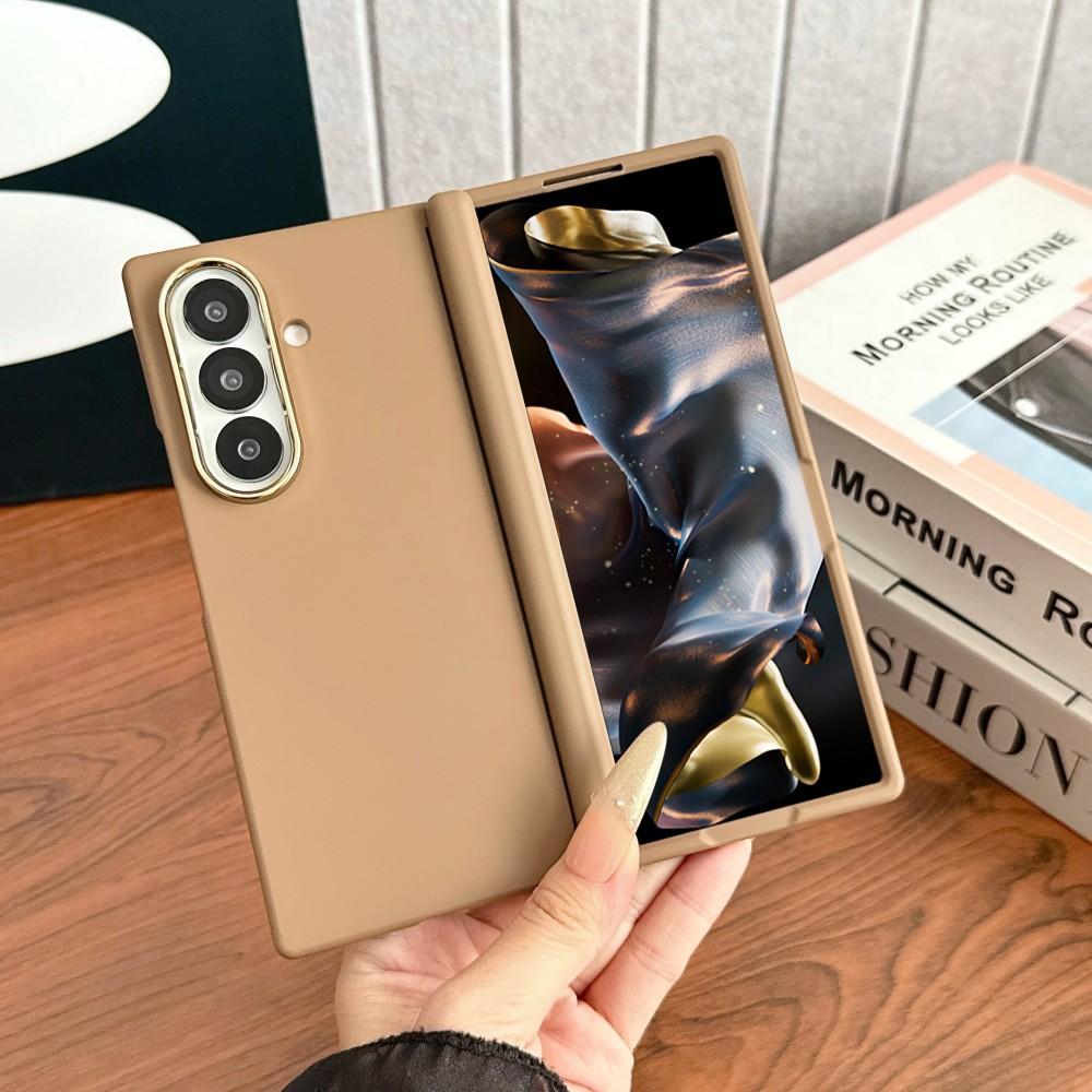 For Samsung Galaxy Z Fold 6 7 5G Solid Color Phone Case Magnetic Wireless Charger PC Hard Shel Hinge Protection Back Cover
