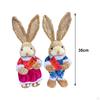 2 Pieces Easter Bunny Statue Standing Artificial Grass , Party Supplies Holiday Decor Festival