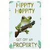 Frog Sign Get Off My Property Metal Plate for Home Garage and Yard