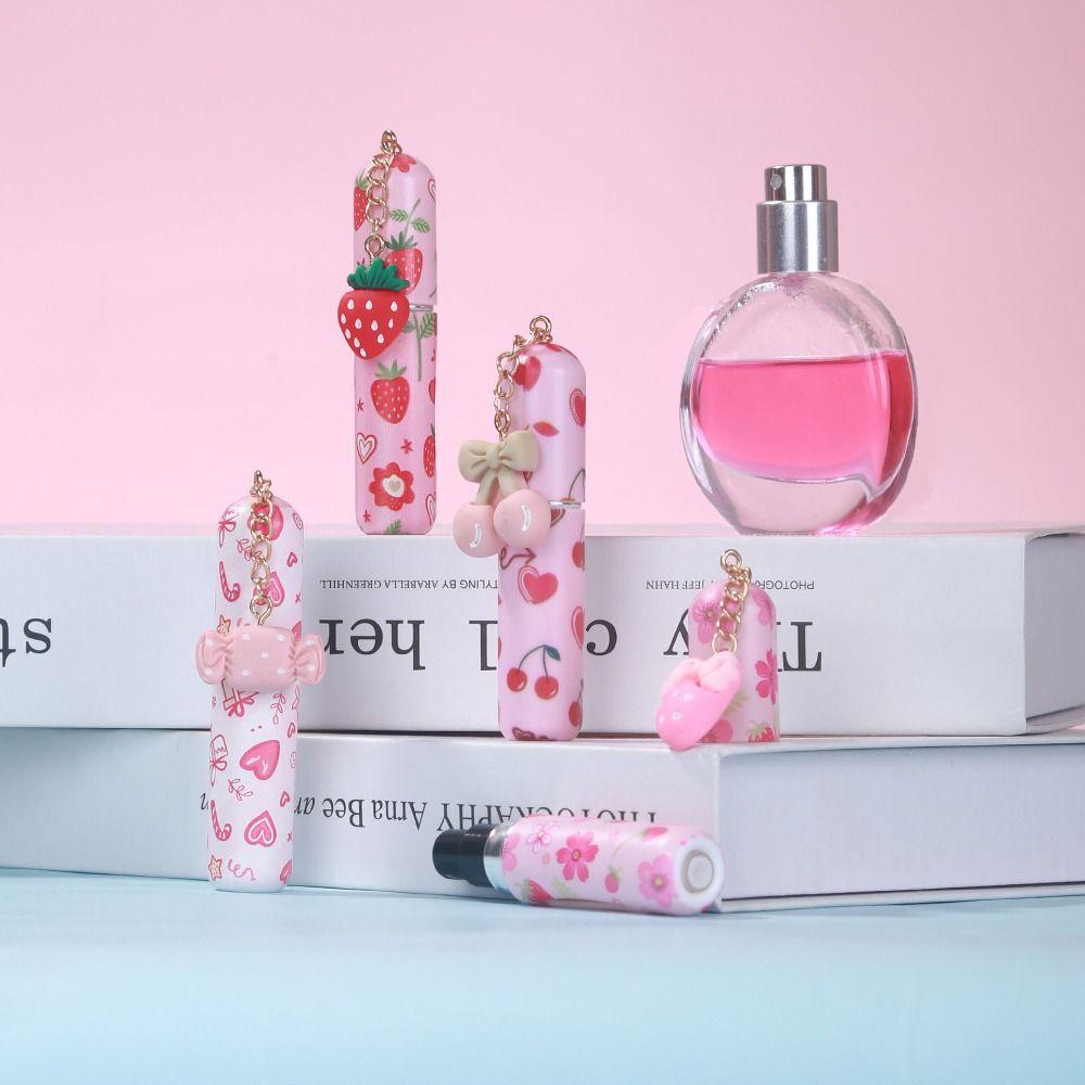 5ml Mini Perfume Bottle Refillable Leak-proof Empty Cosmetic Containers with Pendants Spray Rotating Bottle
