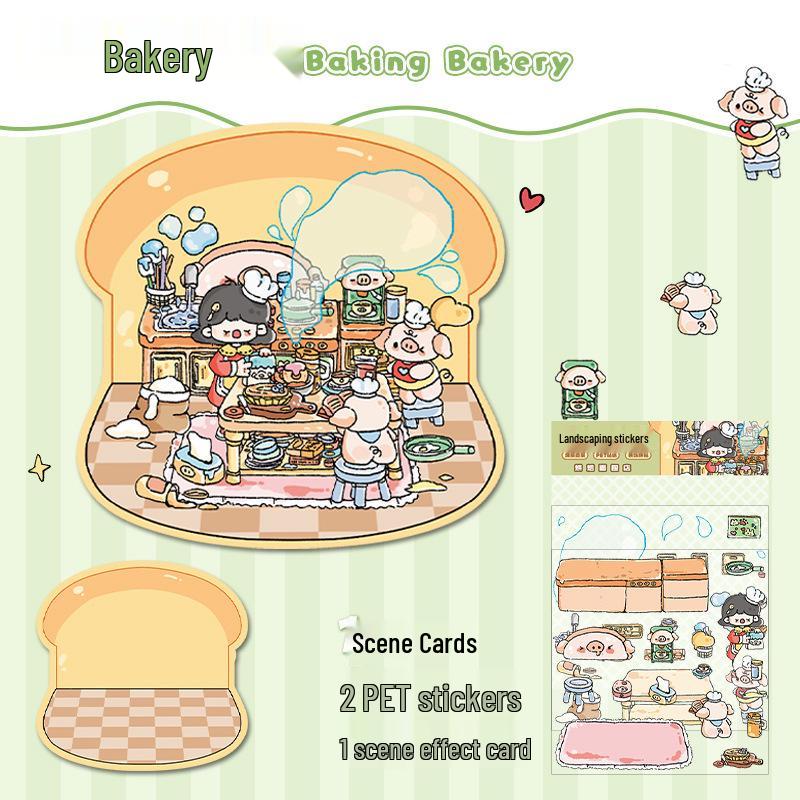 3D Miniature Scene Sticker Set - DIY Three-Dimensional House Puzzle