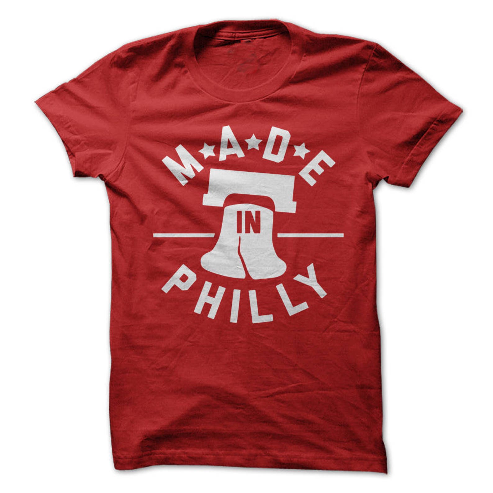 Made In Philly - Philadelphia T-Shirt Design - Red T-shirt with White Print M