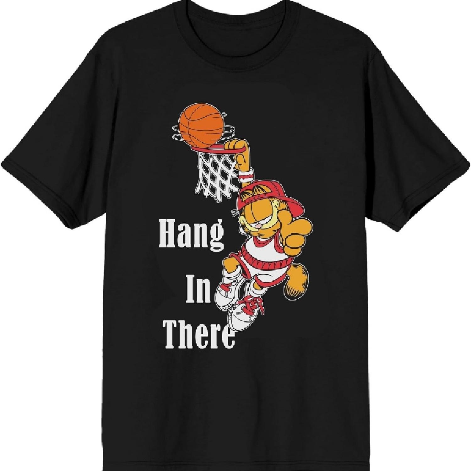 

Garfield Hang in There Men s Black Crew Neck Short Sleeve T-Shirt XXXXXL чорний