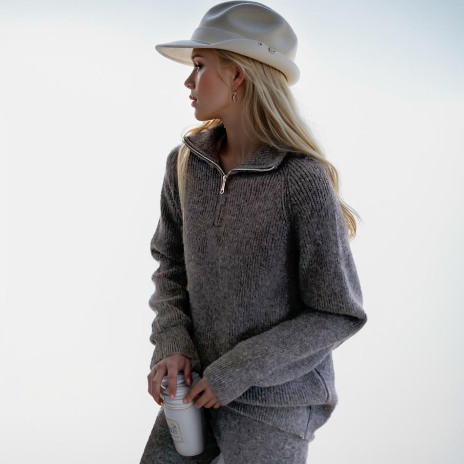 DIMANAF 2024 Осень Женские свитера Зимние пуловеры Топы Женские водолазки на молнии — фото 4