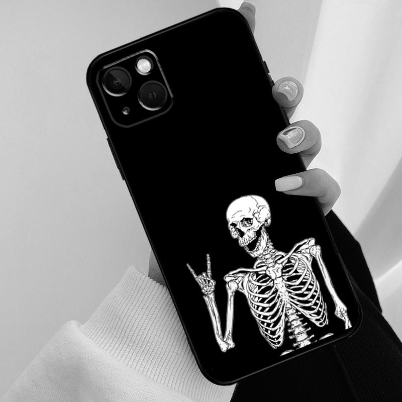 Rock and Roll Skull Phone Case For iPhone 17 Pro Max 16 15 14 11 12 13 Pro Max mini 15 16 Plus 16e 17 Air Cover