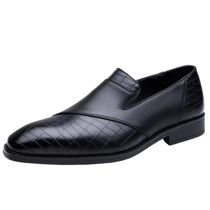 British Style Classic Social Shoe Male Pointed Toe Leather Mens Business Shoes Size 38-48 Slip-on Dress Shoes Man zapatos hombre