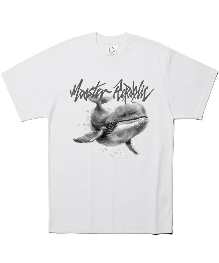 MONSTER REPUBLIC Whale Degray T-Shirt White