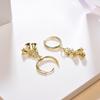 Christmas Hot Selling Women’s S925 Silver Wind Chime Earrings with 18K Gold Plated Ear Cuffs
