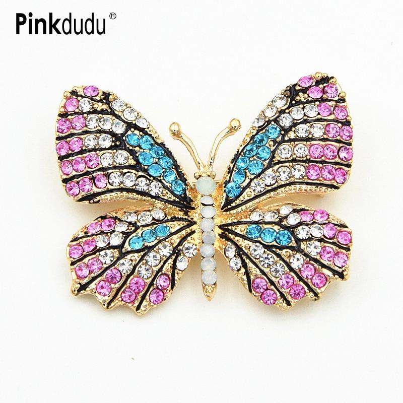 

Pinkdudu модная 13 цветов брошь-бабочка преувеличенная креативная многоцветная большая брошь с насекомыми, булавки для женщин, ювелирные изделия PD1316