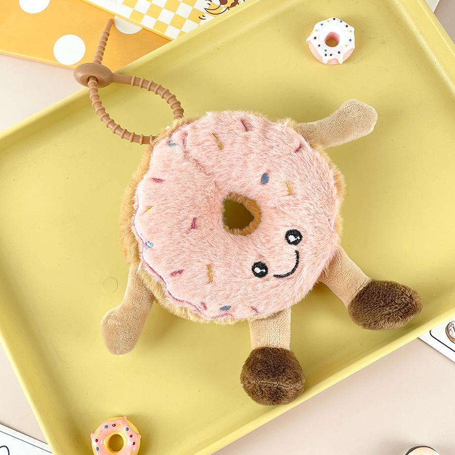Cartoon French Donut Plush Doll Simulated Dessert Fun Doll Bag Pendant Grab Machine Doll Small Gift