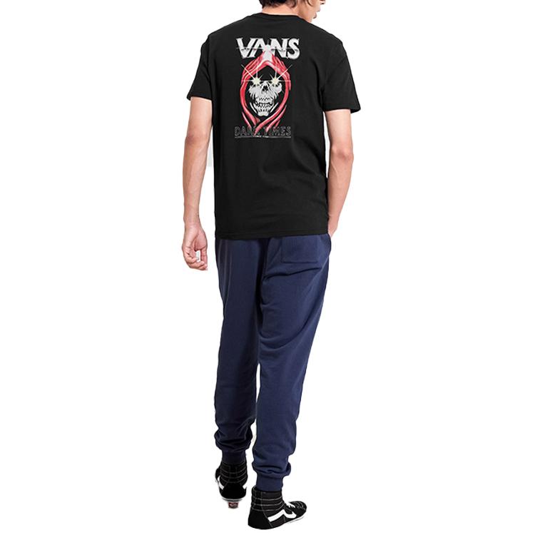 Vans T Shirts Men's Black Crew Neck Moderate Straight Fit VN0A4MLVBLK