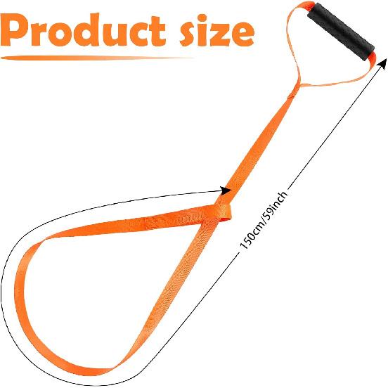 Oudain 3 Pcs Deer Drag Rope With Grip Handle, Harness Deer Tow Strap Orange Durable Safety Puller Hunting Accessories For Men