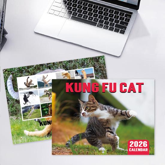 2026 Wall Calendar Jan 2026 - Dec 2026 12 Monthly Planner Wall Hanging Calendar with Funny Dog/Cat Images for School Home Office