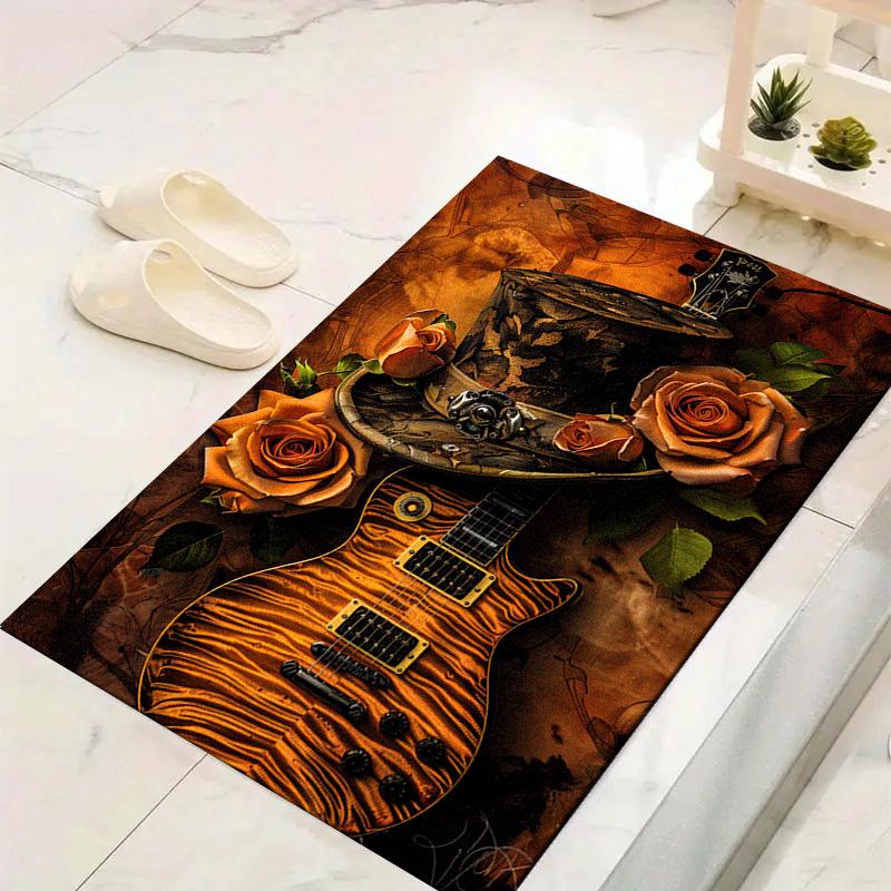 Guitar Carpet Rug for Living Room Bedroom Home Sofa Decoration,Kids Play Non-slip Floor Mat