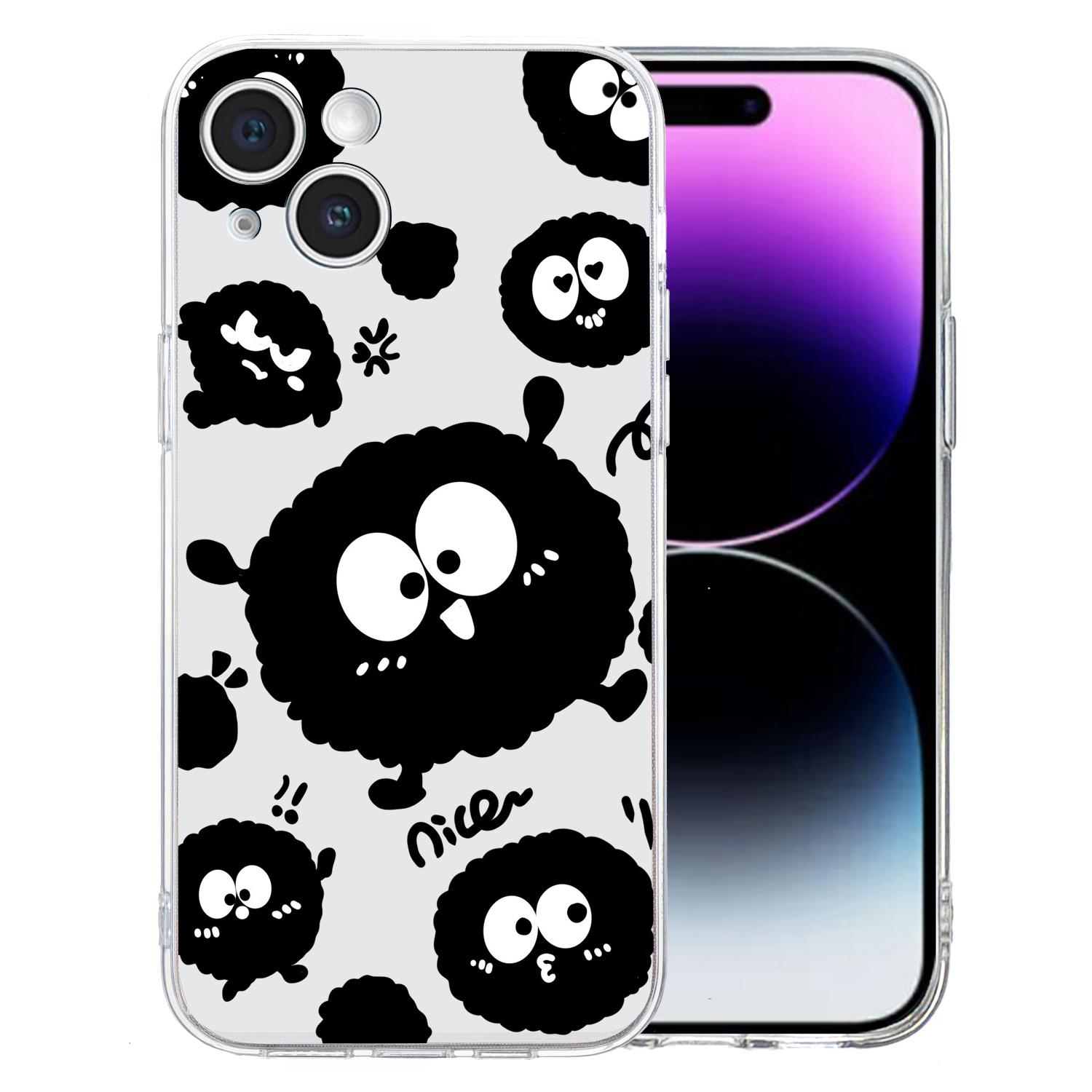 

For iPhone 15 Case Soft TPU Slim Phone Cover Pattern Printing Black Briquette