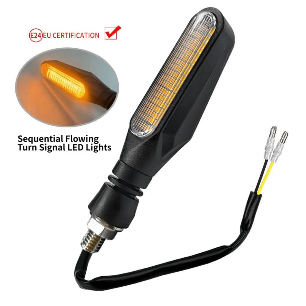 2pcs Motorcycle Turn Signal 36LED Lights Front Rear Tail Flowing Amber Indicator Red Brake Combination Tail Lights 12.8V A