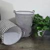 Minimalist Houndstooth Pattern Laundry Basket, Large Capacity Storage Organizer With Handle