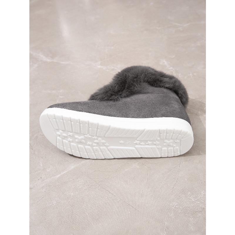 Women's Plus Size New Autumn Winter Short Ankle Snow Boots with Furry Cuffs Fleece-Lined Thickened Warm Cotton Boots