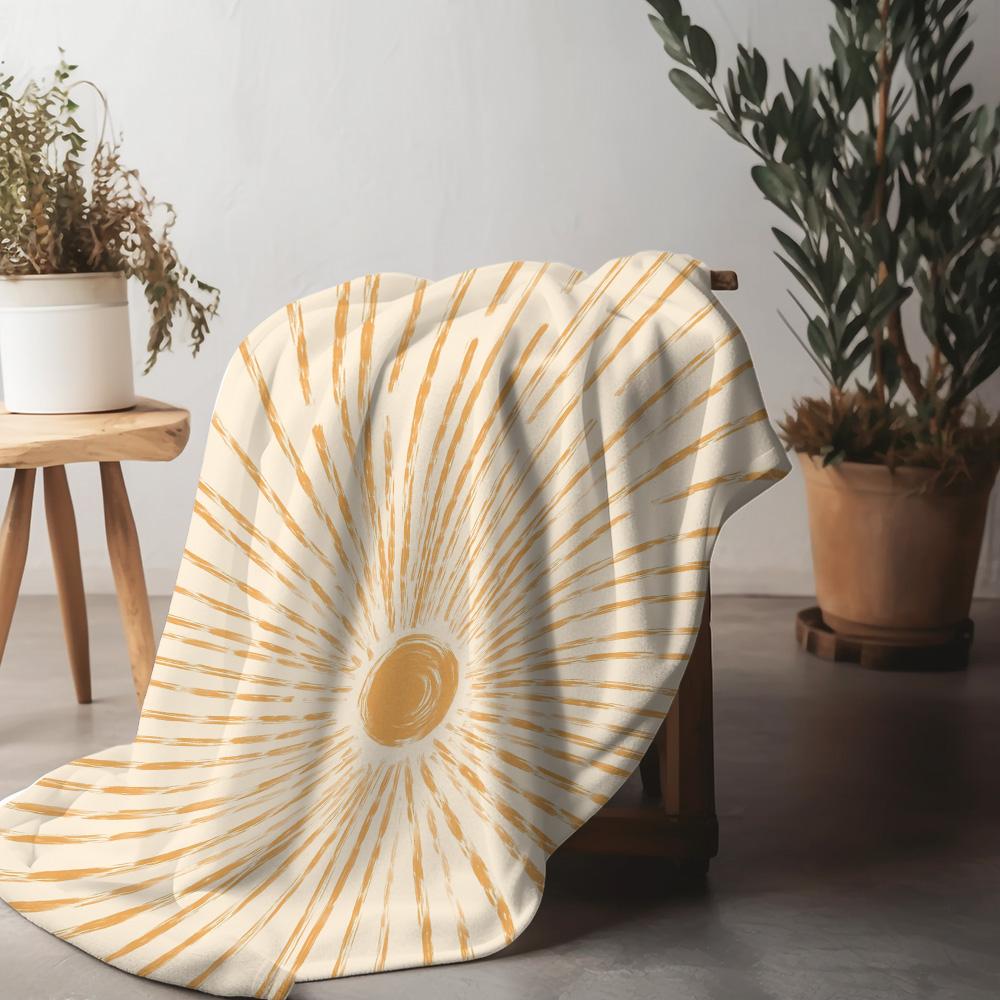 Vintage Style Starburst Striped Blanket Throw Soft Fleece Bed Sofa Cover Decorative Throw Blanket Gift