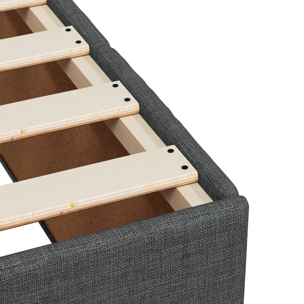 Box Spring Bed with Mattress Dark Gray 80x200 cm Fabric