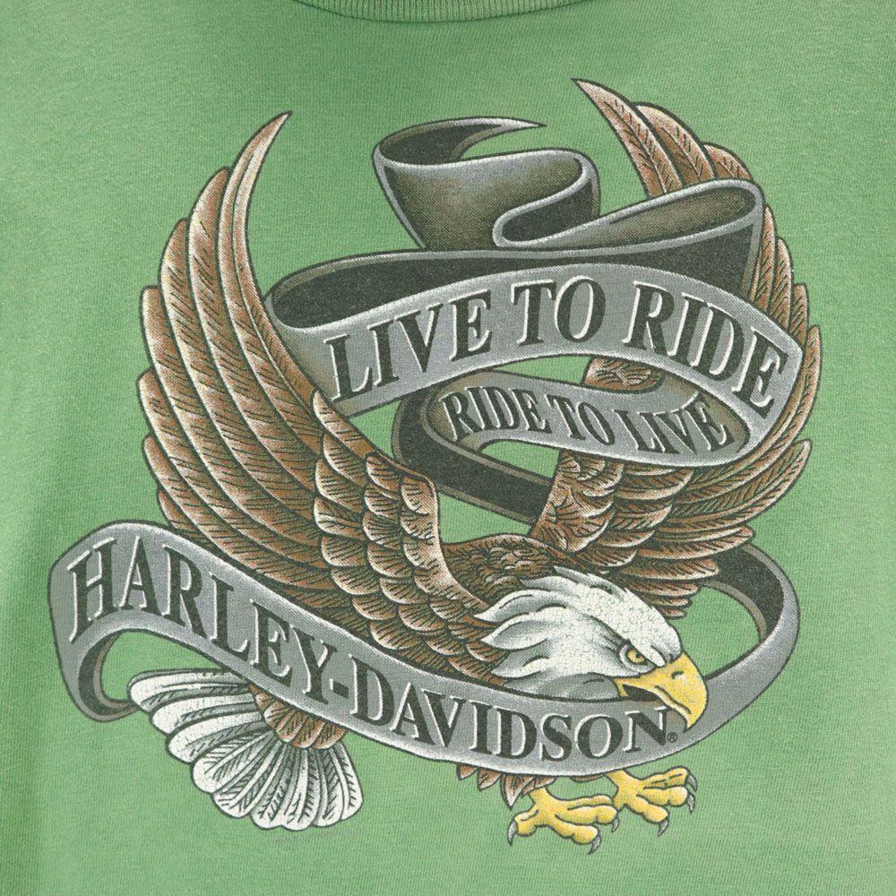 HARLEY DAVIDSON 90s Made in USA Old Short sleeve T-shirt L 14-16 Kid's Used