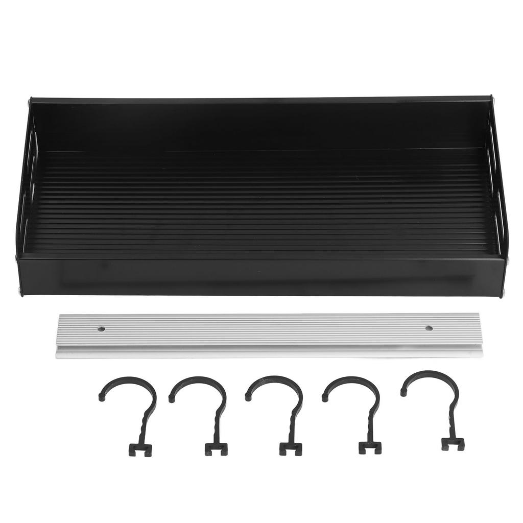 Wall Mounted Kitchen Shelf Space Aluminum Rustproof Structure Floating Wall Shelves with 5 Hooks
