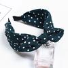 Sweet Polka Dot Print Bowknot Hair Hoop Women Wide Band Cloth Headband Headwrap Hair Decor