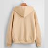 Women's Casual Fleece Zipper Jacket Long Sleeve Loose Solid Color Sweatshirt Top