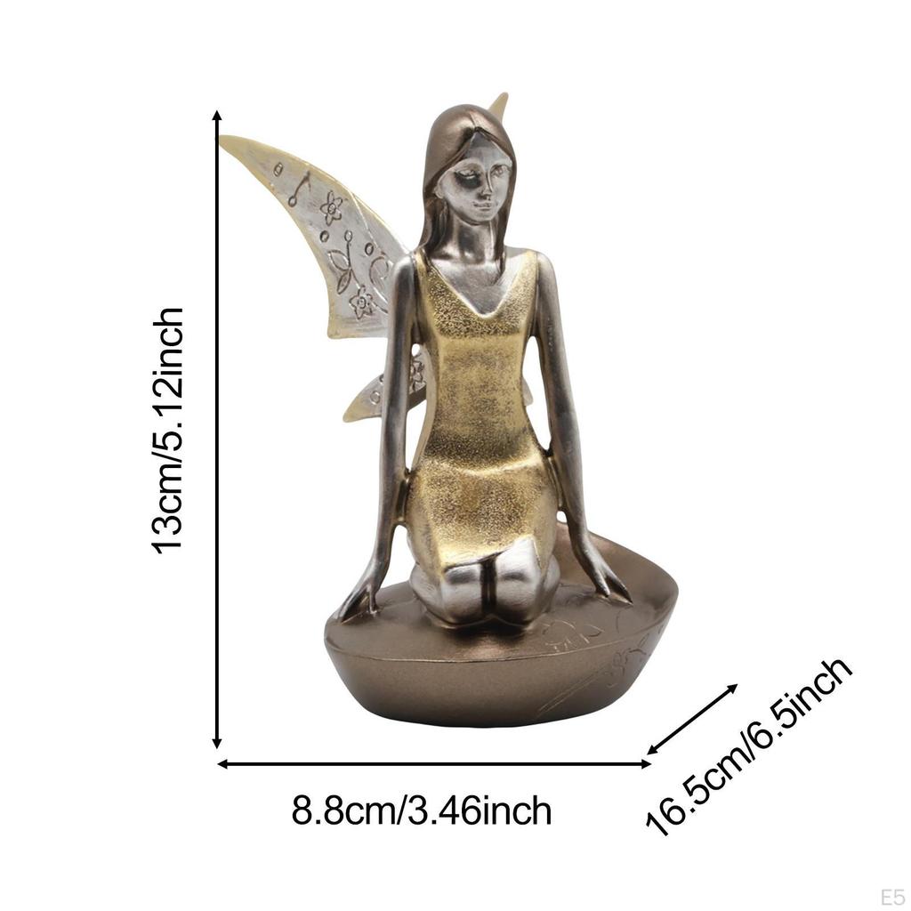 Fairy Statue Resin Figurine Artwork Decorative Gifts Ornament Sculpture for Housewarming Living Room
