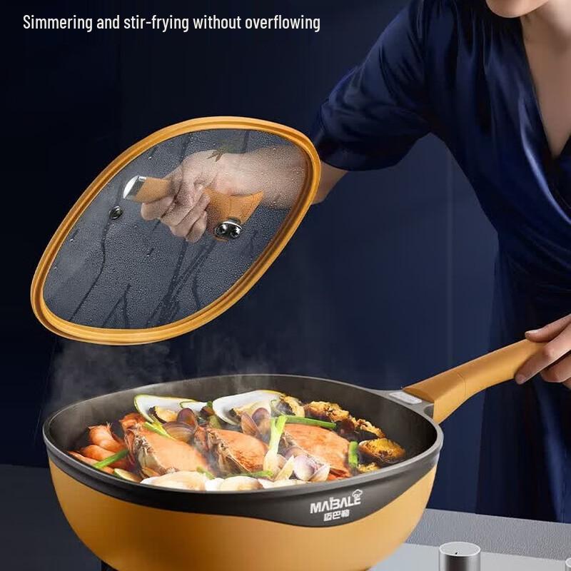 Mayballer Titanium Rock Cast Non-stick Wok