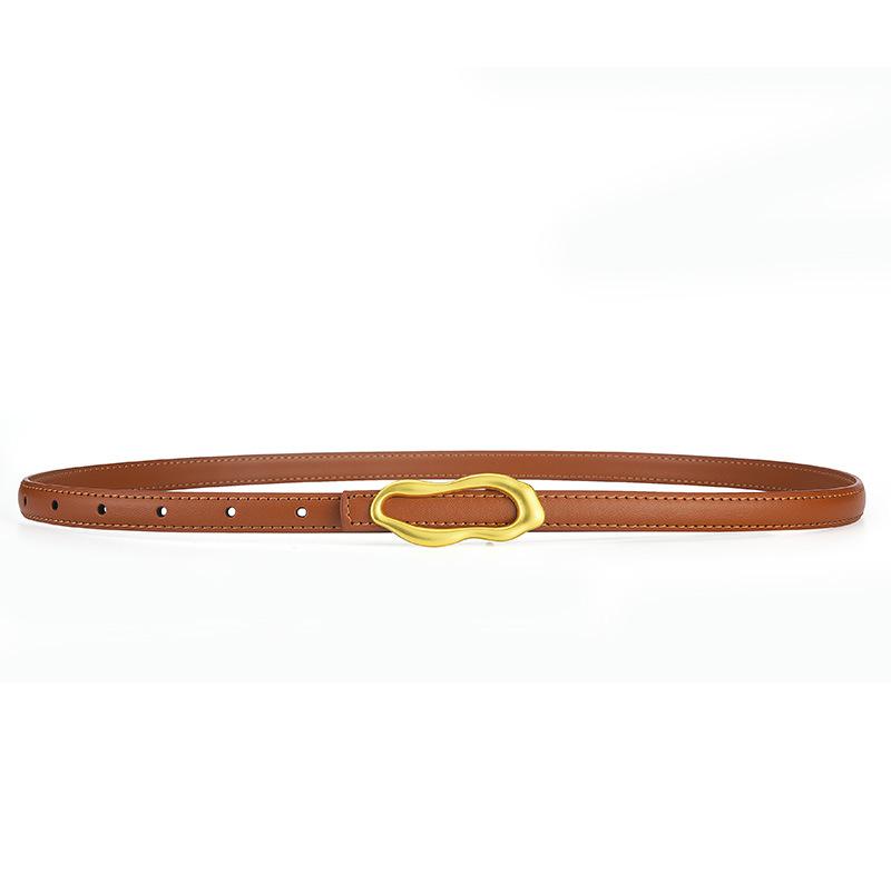 

Women S Cowhide Belt Women S Peanut Irregular Buckle Belt Simple Jeans Belt Belt Women 110cm оранжевый