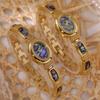 Women Shells Bracelet Watches Oval Dial Clock Quartz Wristwatch