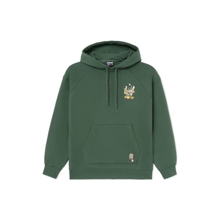 Li Ning Badfive Sports Basketball Series Hoodie With Tiger Mountain Print Unisex Hoodies Garden-Green AWDS129-4