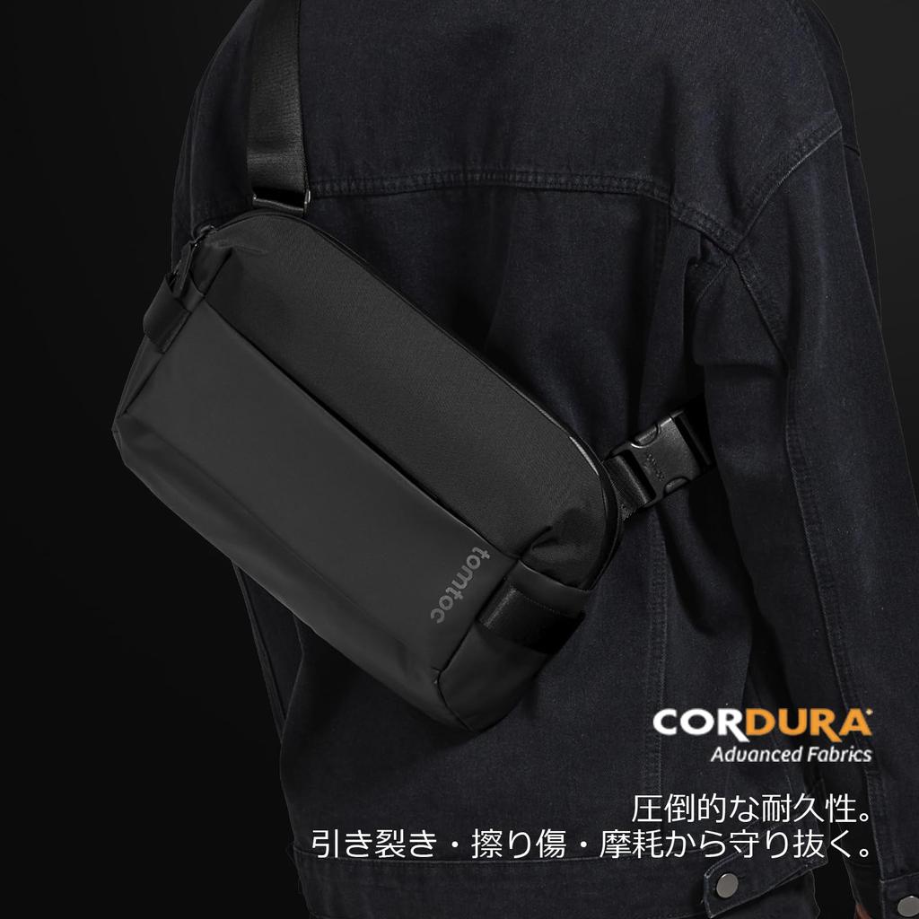 Taška na tělo Velká Kompatibilní s iPad Pro M5 Air 11 Taška na Černá [tomtoc] Jednoramenná Pánská, Taška, Kapacita, Crossbody, Vodoodpudivá, Lehká,