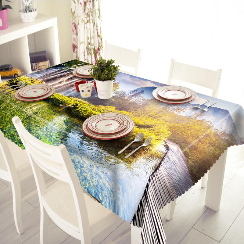Floral Hurdles Tablecloth Wedding Ceremony Landscape Pattern Waterproof Thicken Rectangular And Round Table Cloth For Wedding